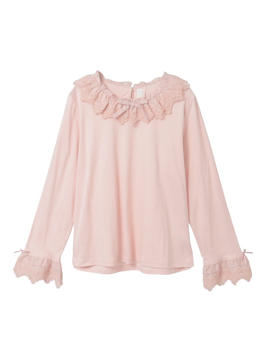 ケミカルレース使いカットソー 詳細画像 ピンク 1