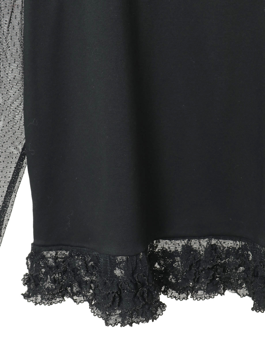 ドットチュール使いハイネックカットソー 詳細画像 ピンク 7