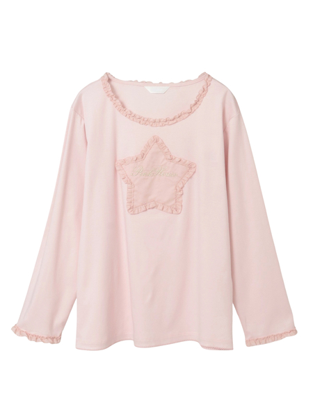 星アップリケ付きカットソー