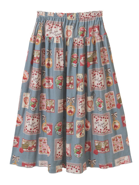 ピンクハウス　フルーツプリント　スカート　タグ付き PINK HOUSE（ピンクハウス） バラ園うさぎプリントスカート