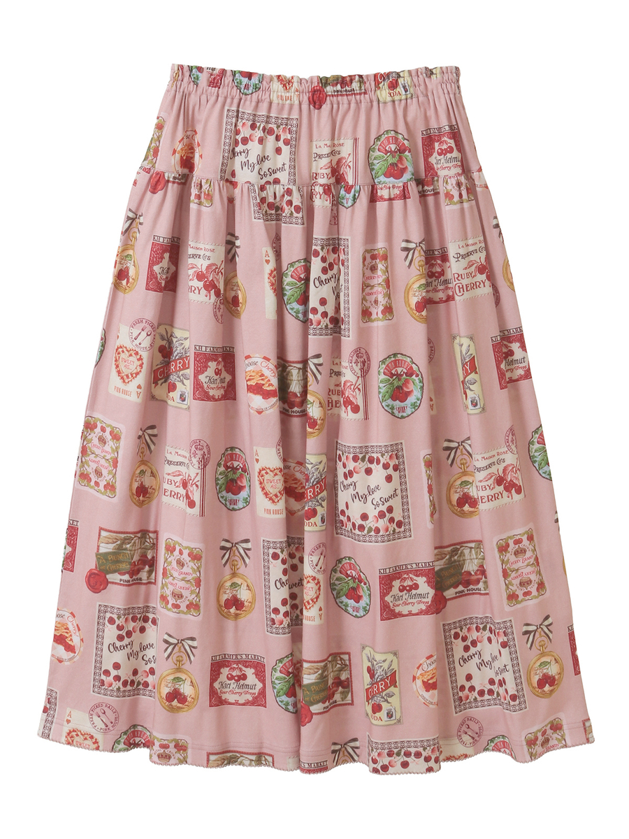 チェリー総柄プリントスカート 詳細画像 ピンク 1