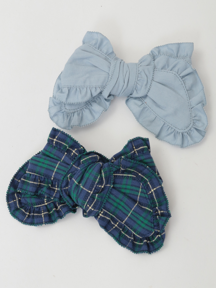 チェック＆無地リボンブローチ付きロゴプリントトレーナー 詳細画像 アカ 13