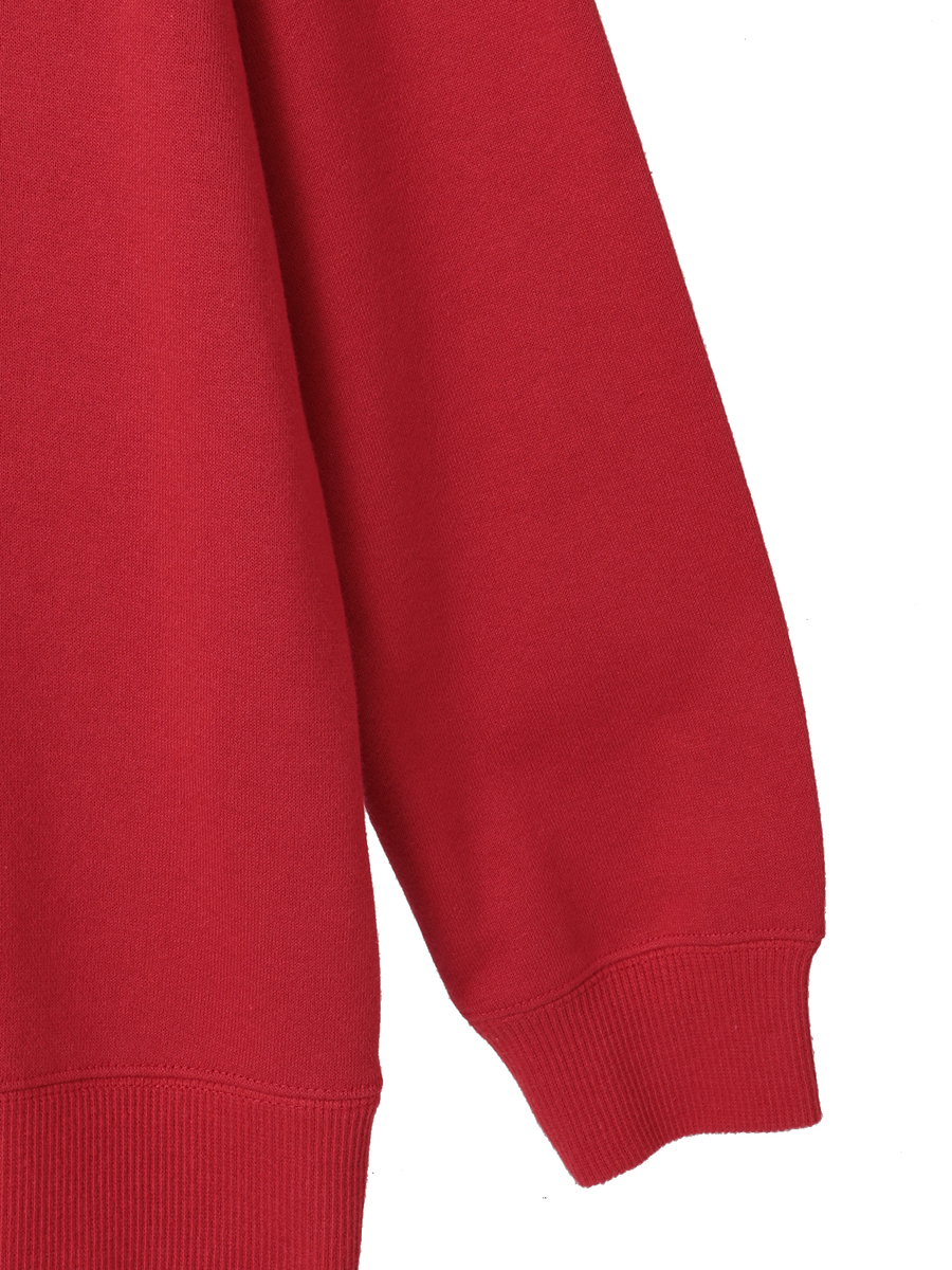 チェック＆無地リボンブローチ付きロゴプリントトレーナー 詳細画像 アカ 4