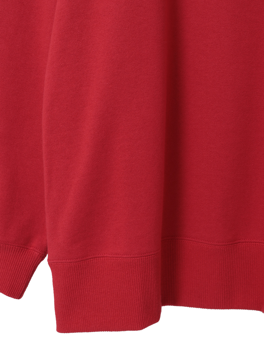 チェック＆無地リボンブローチ付きロゴプリントトレーナー 詳細画像 アカ 5