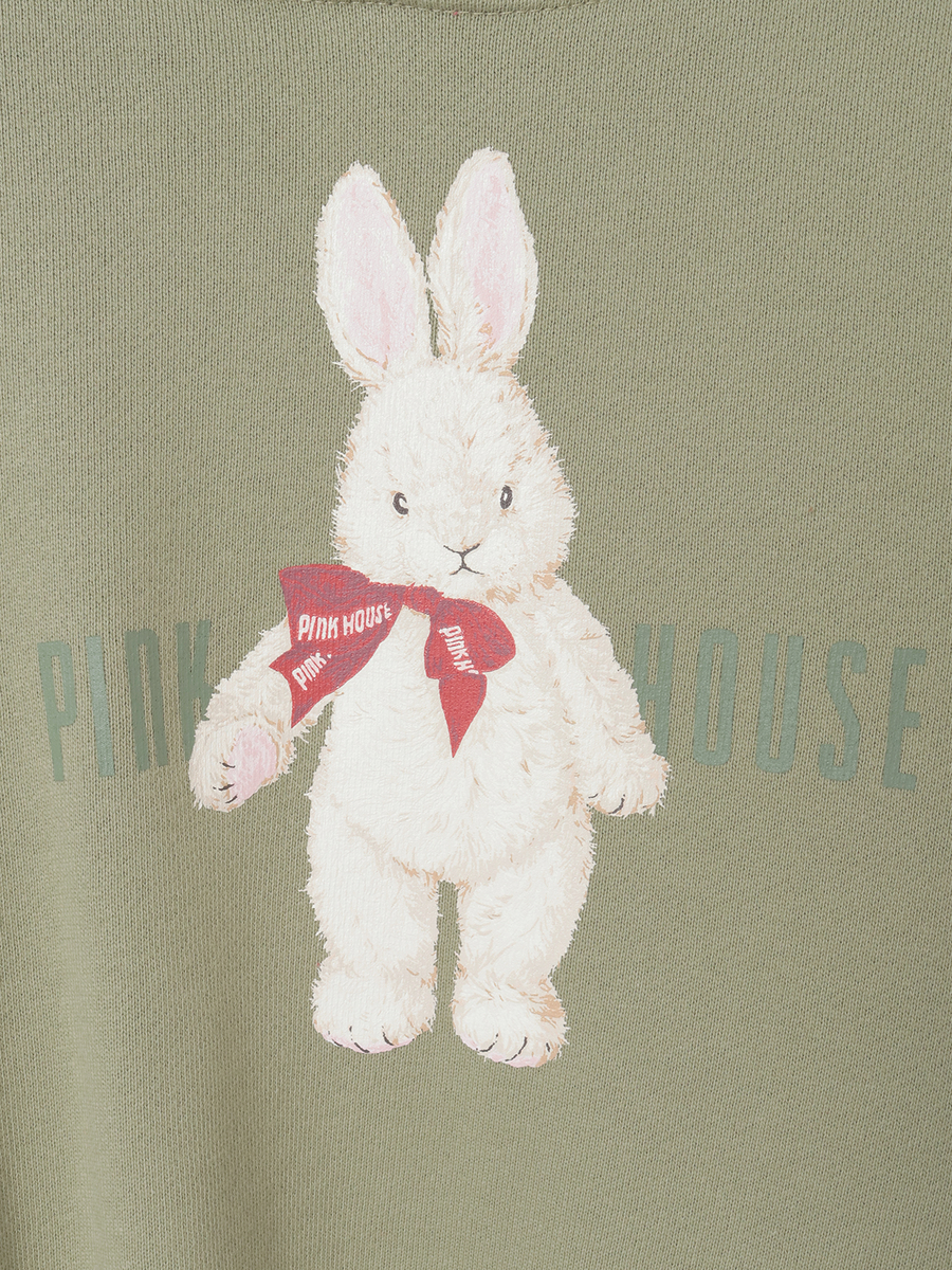 バラ園うさぎプリントフード付きトレーナー 詳細画像 ブルー 12