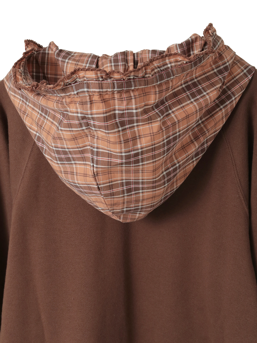 バラ園うさぎプリントフード付きトレーナー 詳細画像 ブルー 15