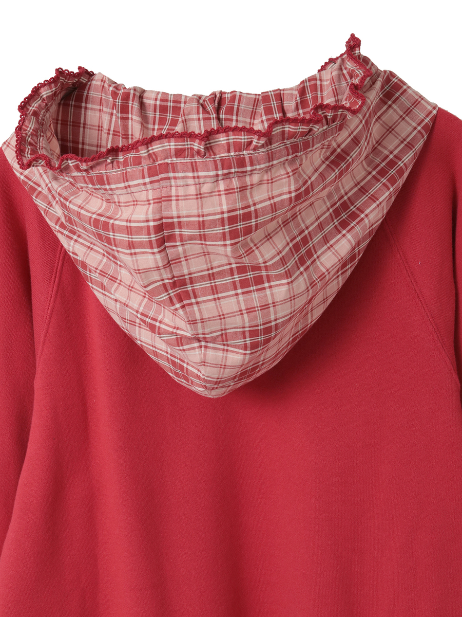 バラ園うさぎプリントフード付きトレーナー 詳細画像 ブルー 9