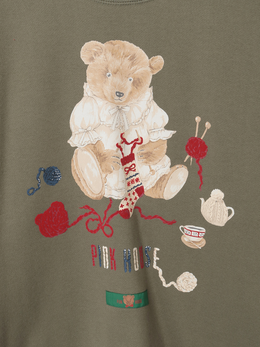 三つ子のくまの冬支度プリントトレーナー 詳細画像 アカ 10