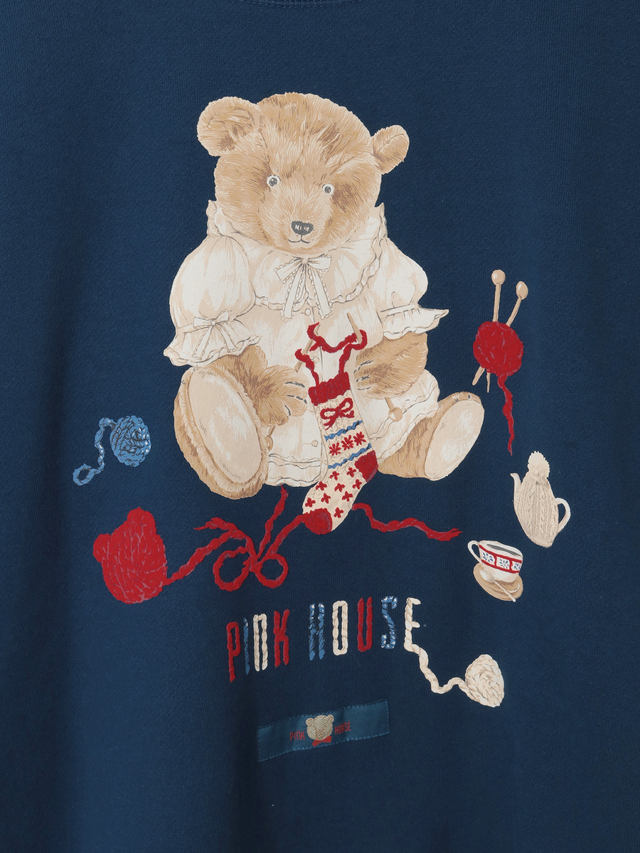 三つ子のくまの冬支度プリントトレーナー 詳細画像 アカ 9