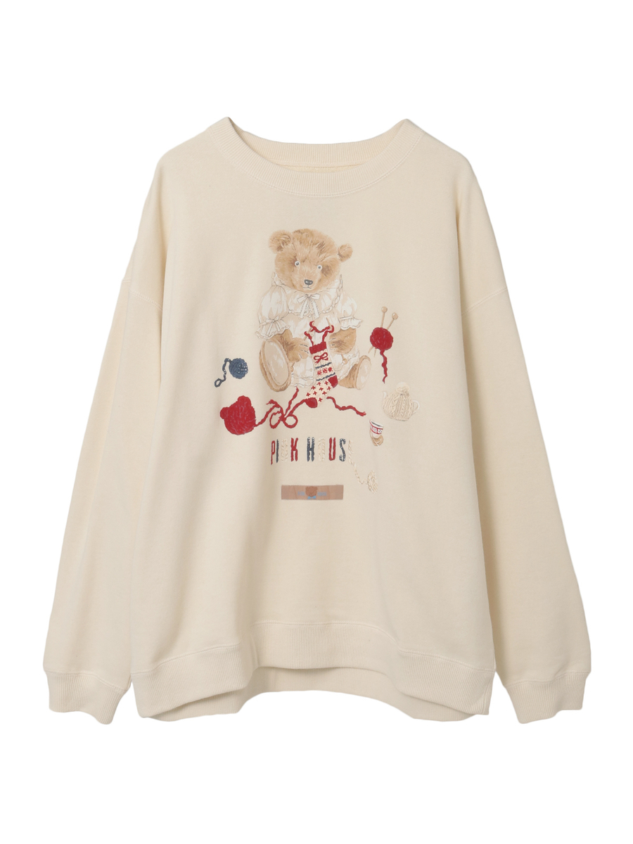 三つ子のくまの冬支度プリントトレーナー 詳細画像 キナリ 1