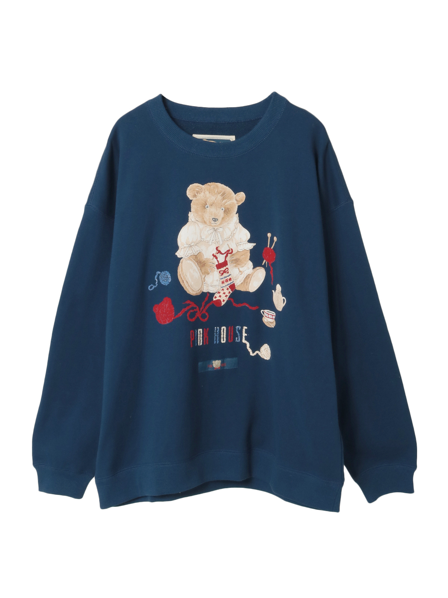 三つ子のくまの冬支度プリントトレーナー 詳細画像 コン 1