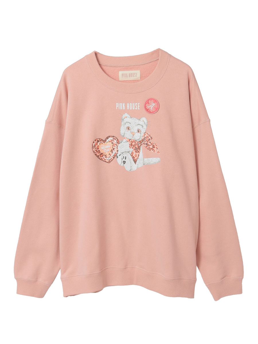 PINK HOUSE&times;Momoclo テディ＆ネコプリントトレーナー 詳細画像 ピンク・ネコ 1