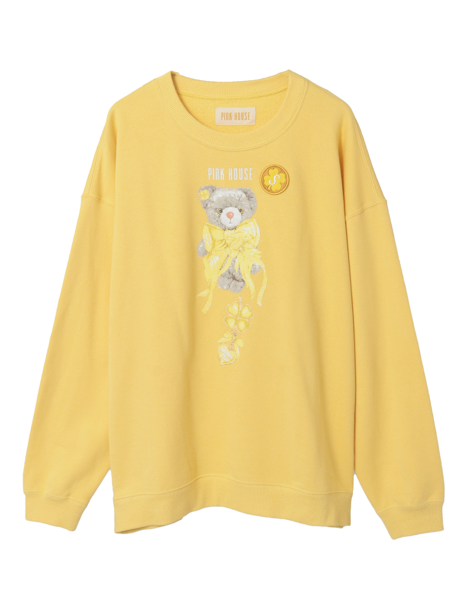 PINK HOUSE&times;Momoclo テディ＆ネコプリントトレーナー 詳細画像 イエロー・ネコ 1