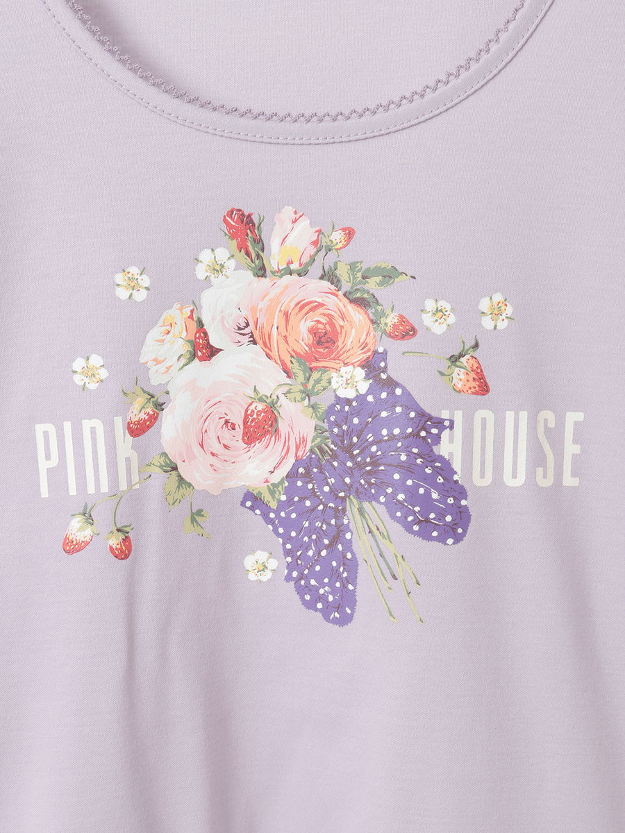 リボンブーケプリントカットソー 詳細画像 アカ 11