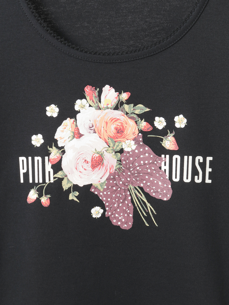 リボンブーケプリントカットソー 詳細画像 アカ 7