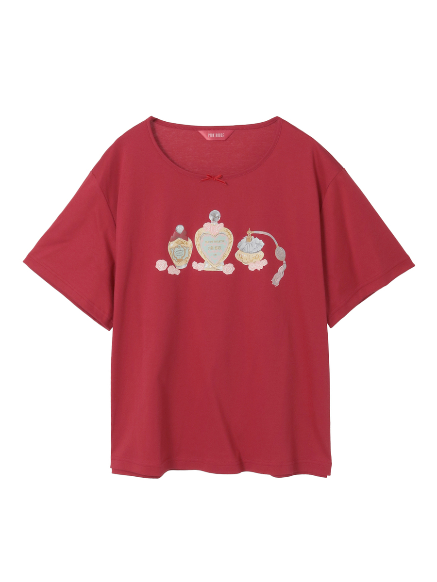 パフュームプリントカットソー 詳細画像 ローズレッド 1