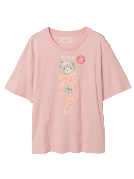 PINK HOUSE×Momoclo テディ＆ネコプリントカットソー