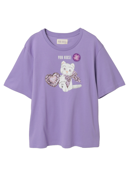 PINK HOUSE×Momoclo テディ＆ネコプリントカットソー