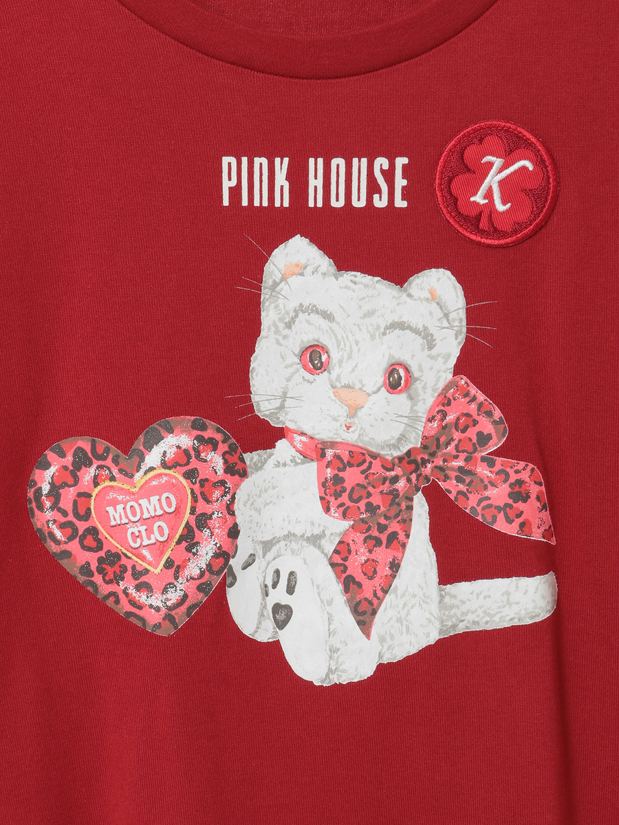 PINK HOUSE×Momoclo テディ＆ネコプリントカットソー 詳細画像 クロ・ネコ 11