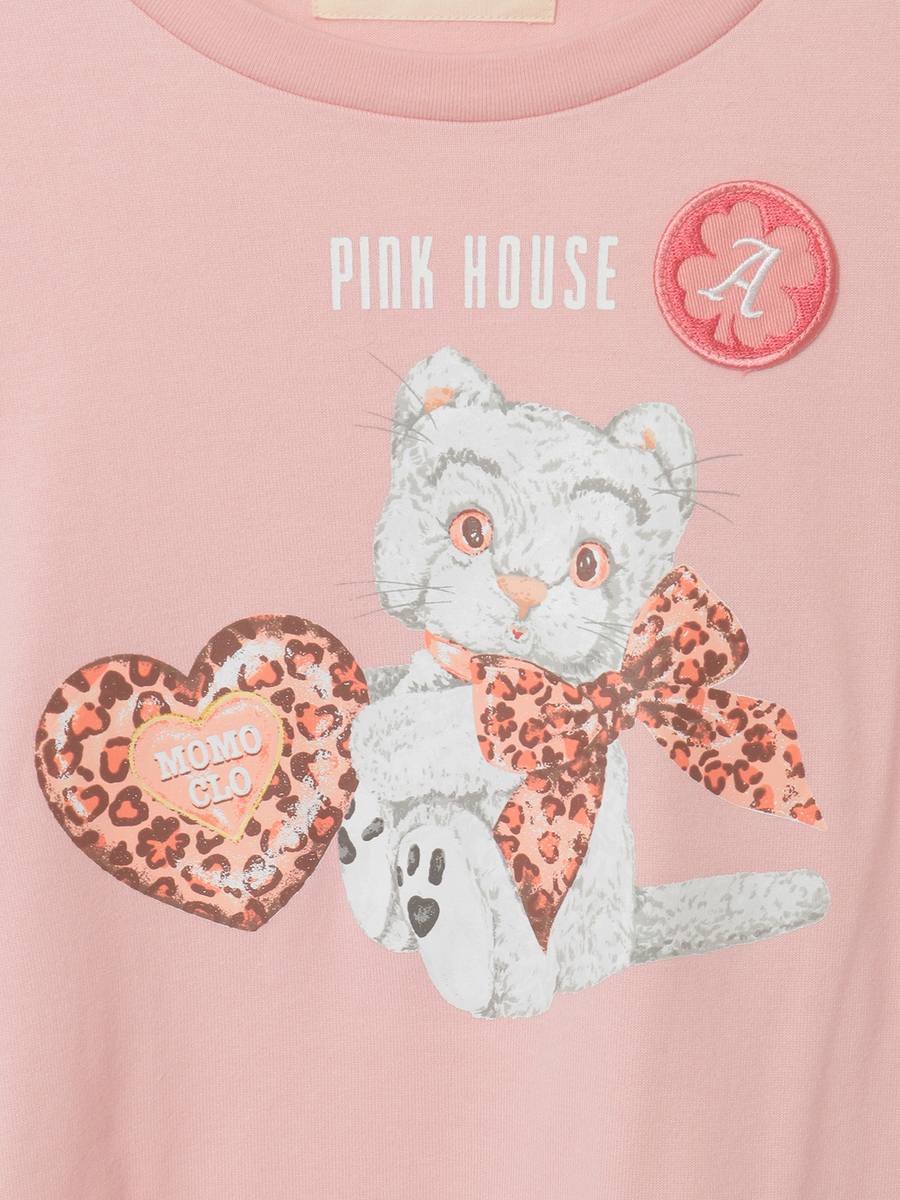 PINK HOUSE×Momoclo テディ＆ネコプリントカットソー 詳細画像 クロ・ネコ 12