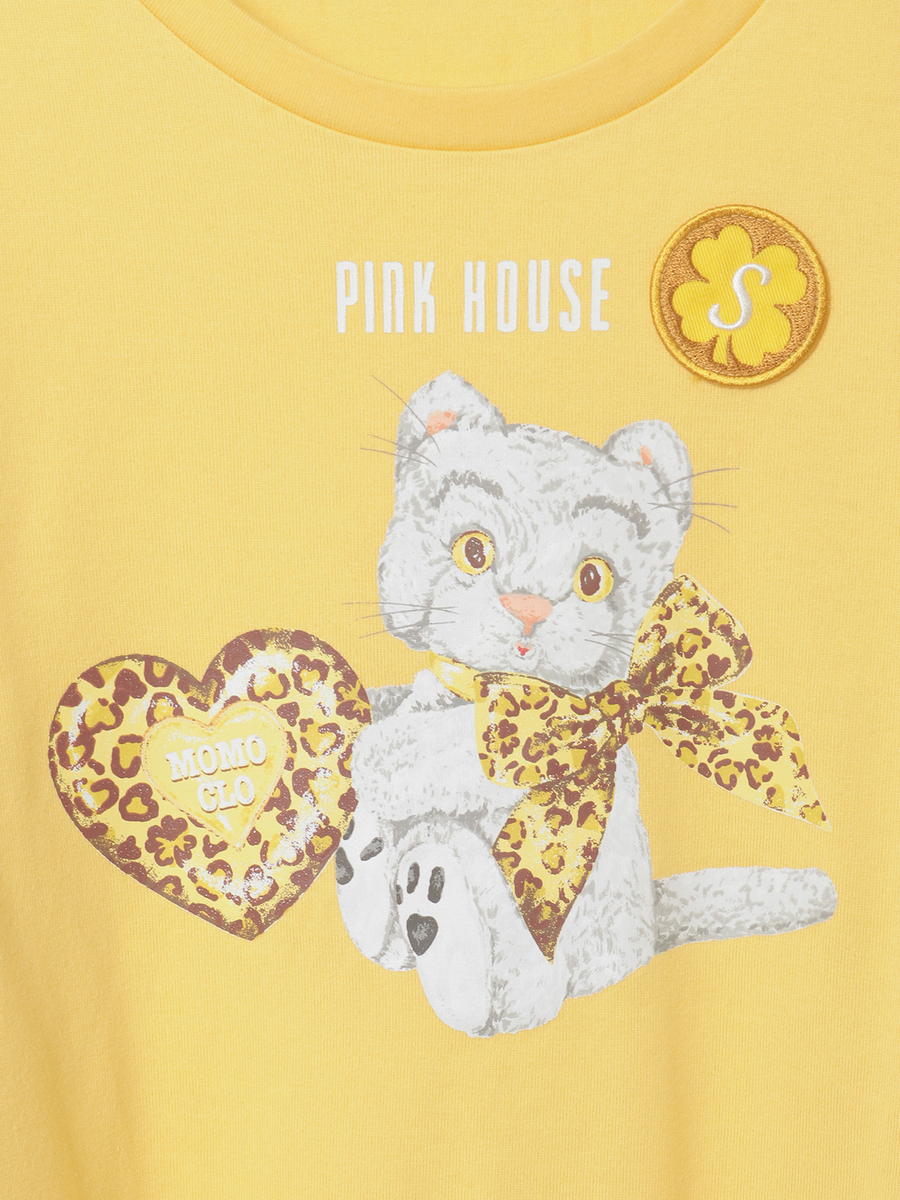 PINK HOUSE×Momoclo テディ＆ネコプリントカットソー 詳細画像 クロ・ネコ 13