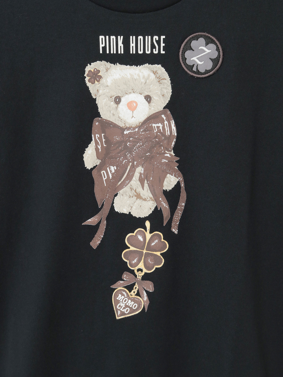 PINK HOUSE×Momoclo テディ＆ネコプリントカットソー 詳細画像 クロ・ネコ 14