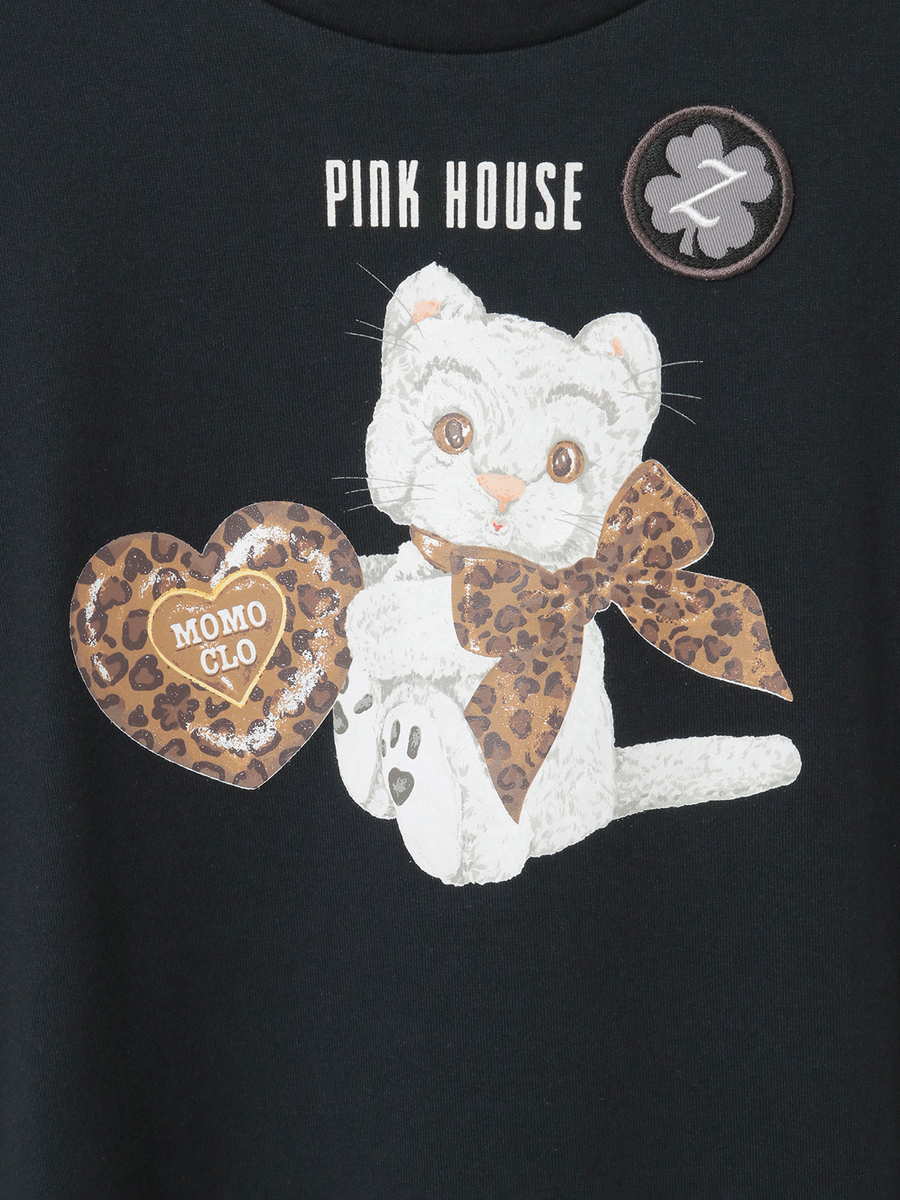 PINK HOUSE×Momoclo テディ＆ネコプリントカットソー 詳細画像 クロ・ネコ 15