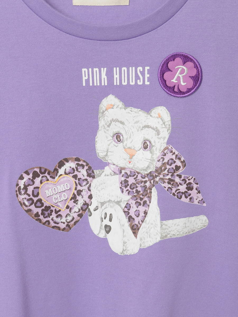 PINK HOUSE×Momoclo テディ＆ネコプリントカットソー 詳細画像 クロ・ネコ 6