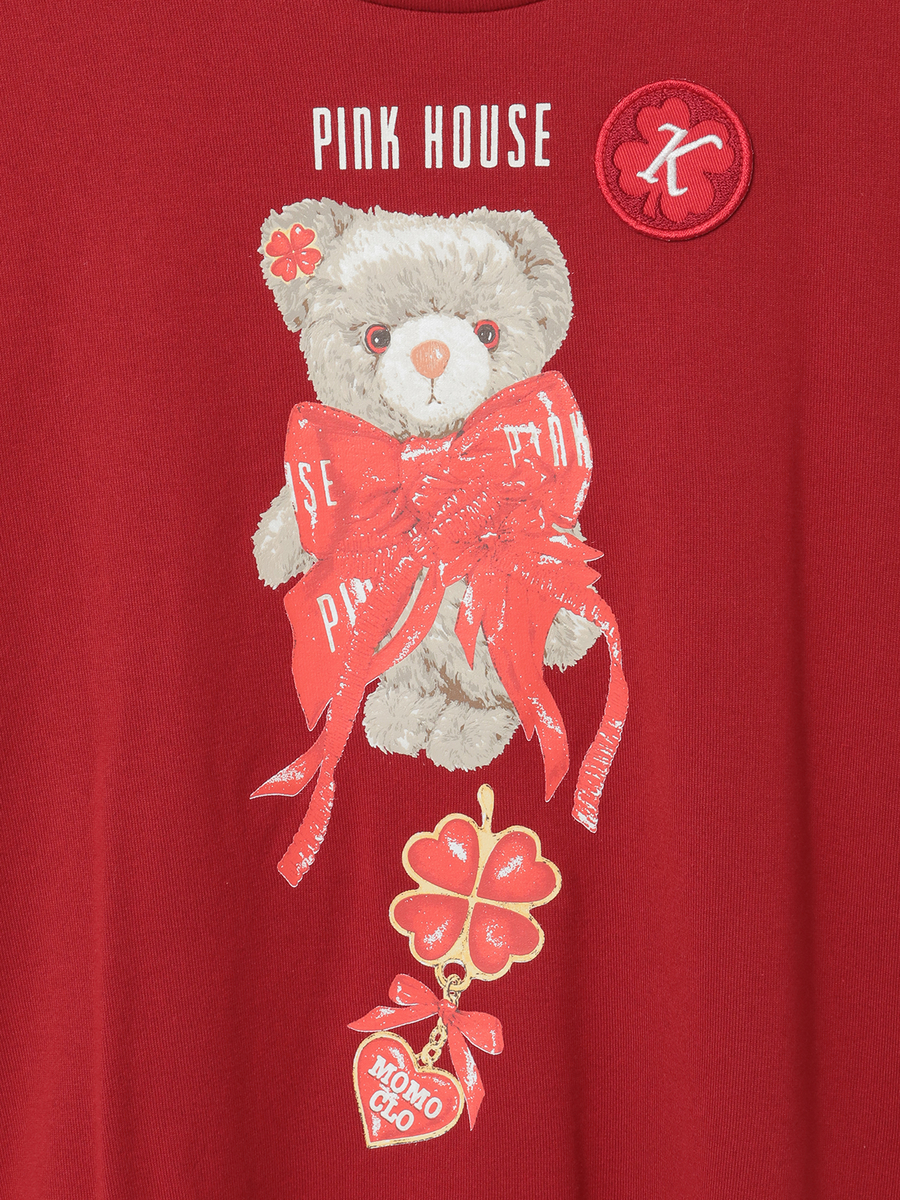 PINK HOUSE×Momoclo テディ＆ネコプリントカットソー 詳細画像 クロ・ネコ 7