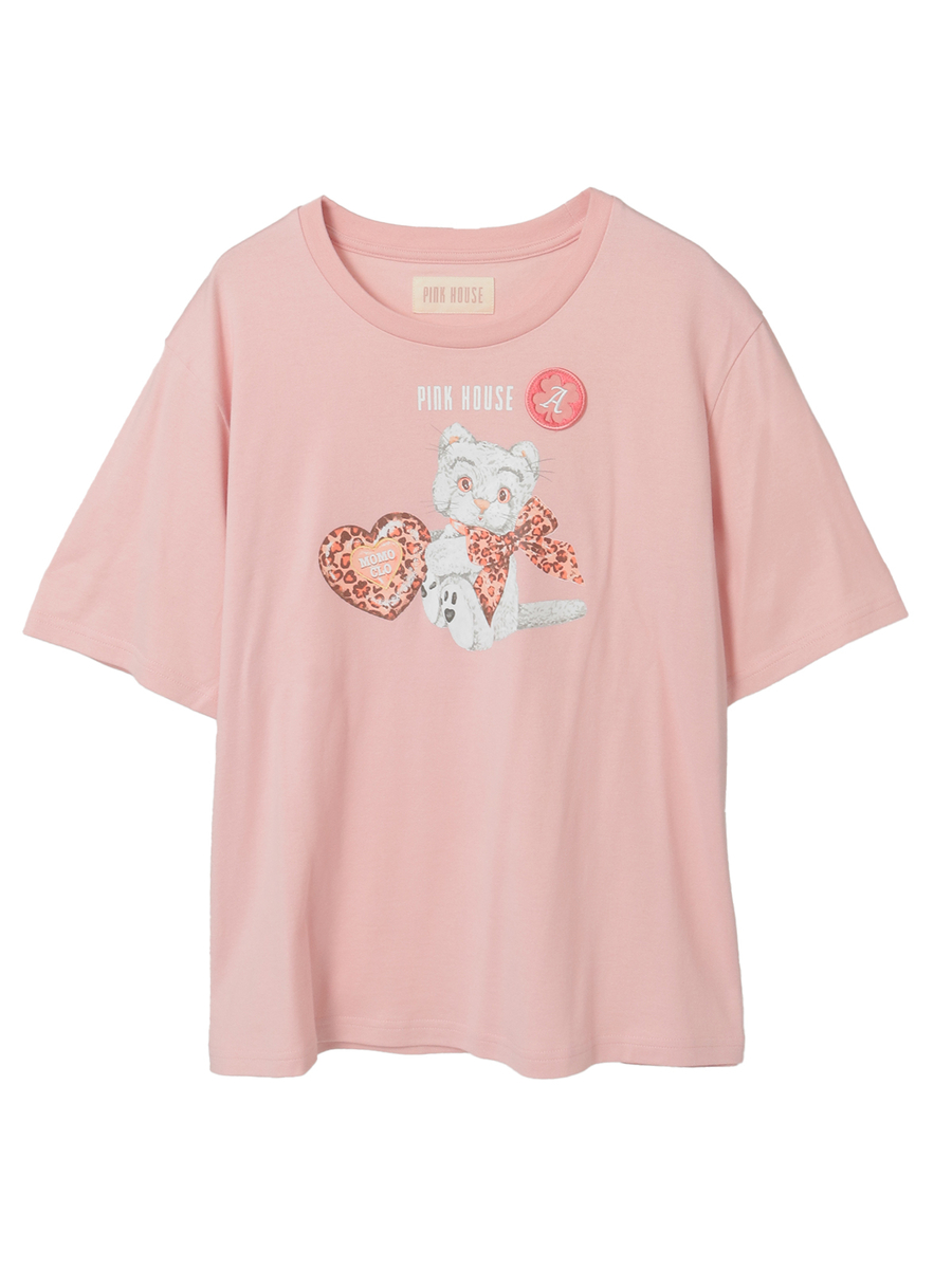PINK HOUSE×Momoclo テディ＆ネコプリントカットソー 詳細画像 ピンク・ネコ 1
