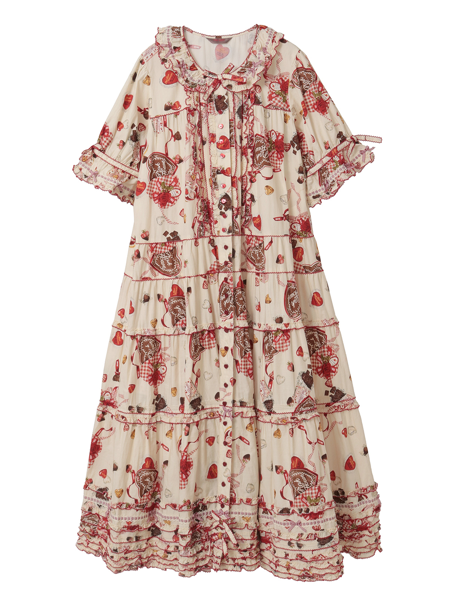 スウィートメモリーズプリントワンピース 詳細画像 ミルク 1