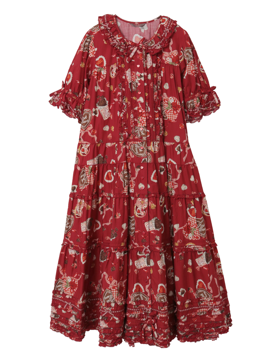 スウィートメモリーズプリントワンピース 詳細画像 ベリーレッド 1