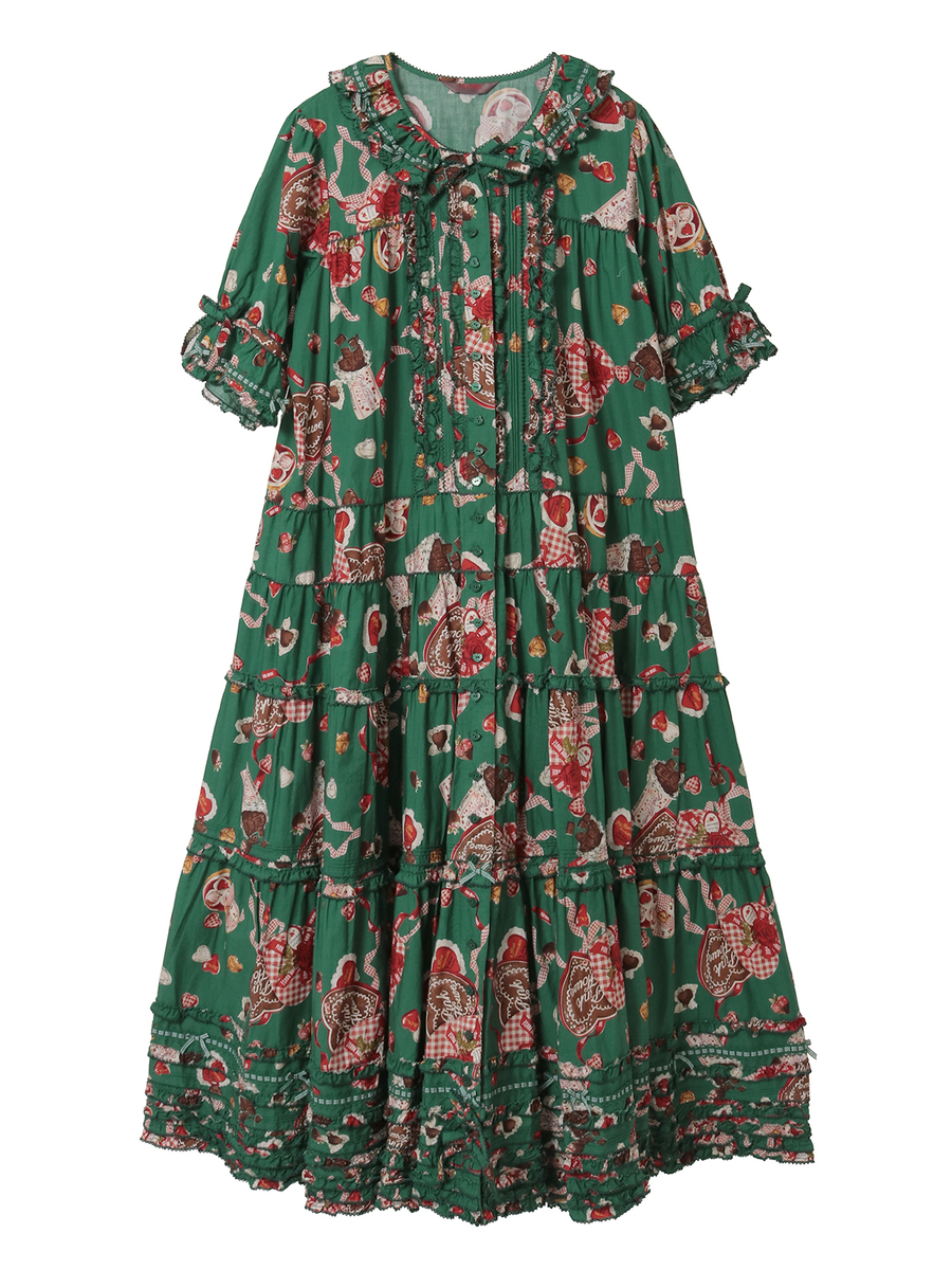 スウィートメモリーズプリントワンピース 詳細画像 グリーン 1