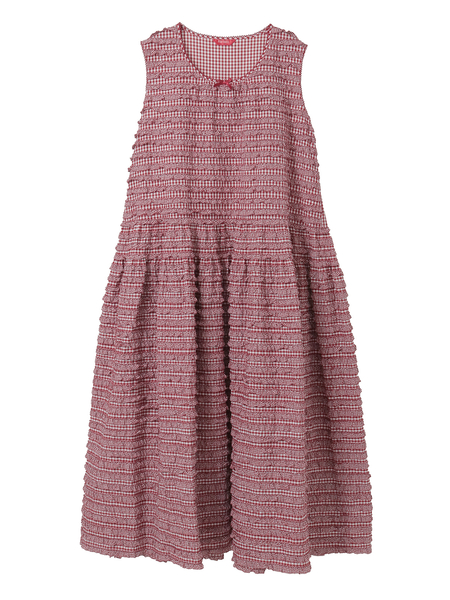 ギンガムチェックフリルワンピース