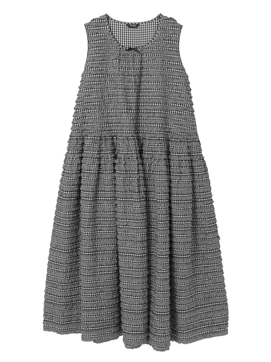 ギンガムチェックフリルワンピース 詳細画像 チョコレート 1