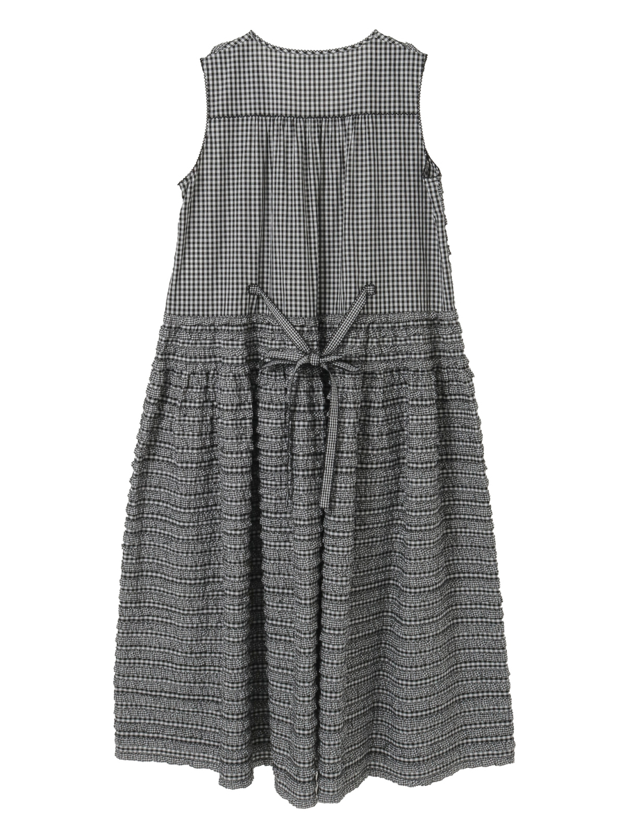 ギンガムチェックフリルワンピース 詳細画像 チョコレート 2