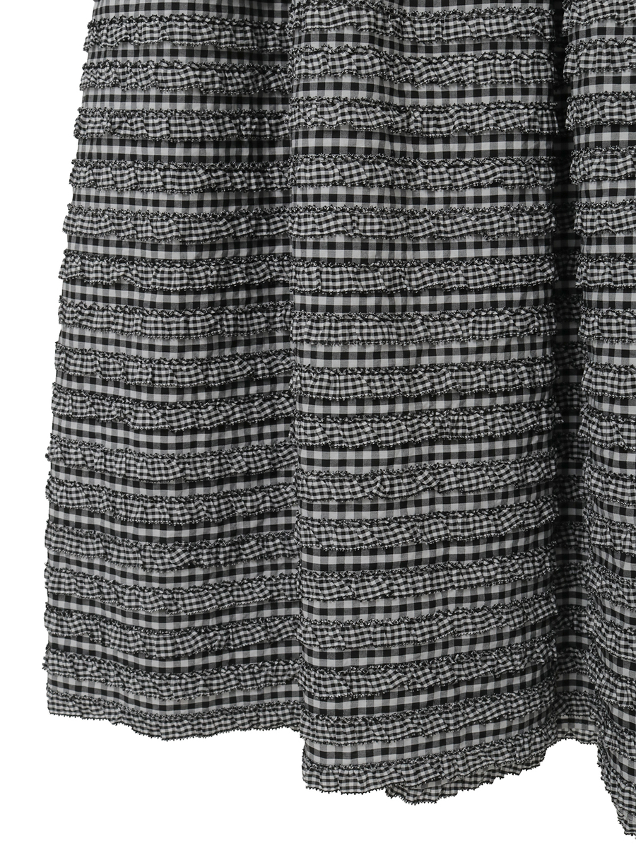 ギンガムチェックフリルワンピース 詳細画像 チョコレート 5