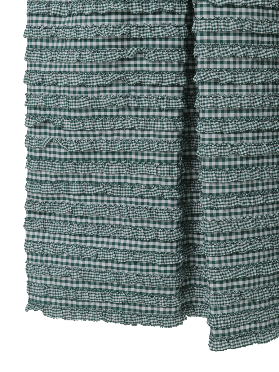 ギンガムチェックフリルワンピース 詳細画像 チョコレート 8