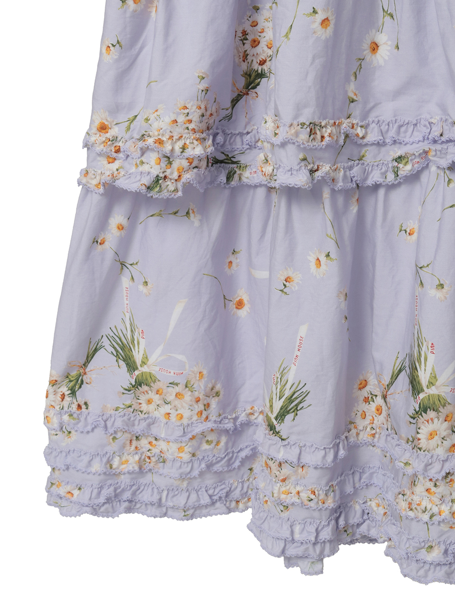 マーガレットブーケプリントワンピース 詳細画像 サックス 12