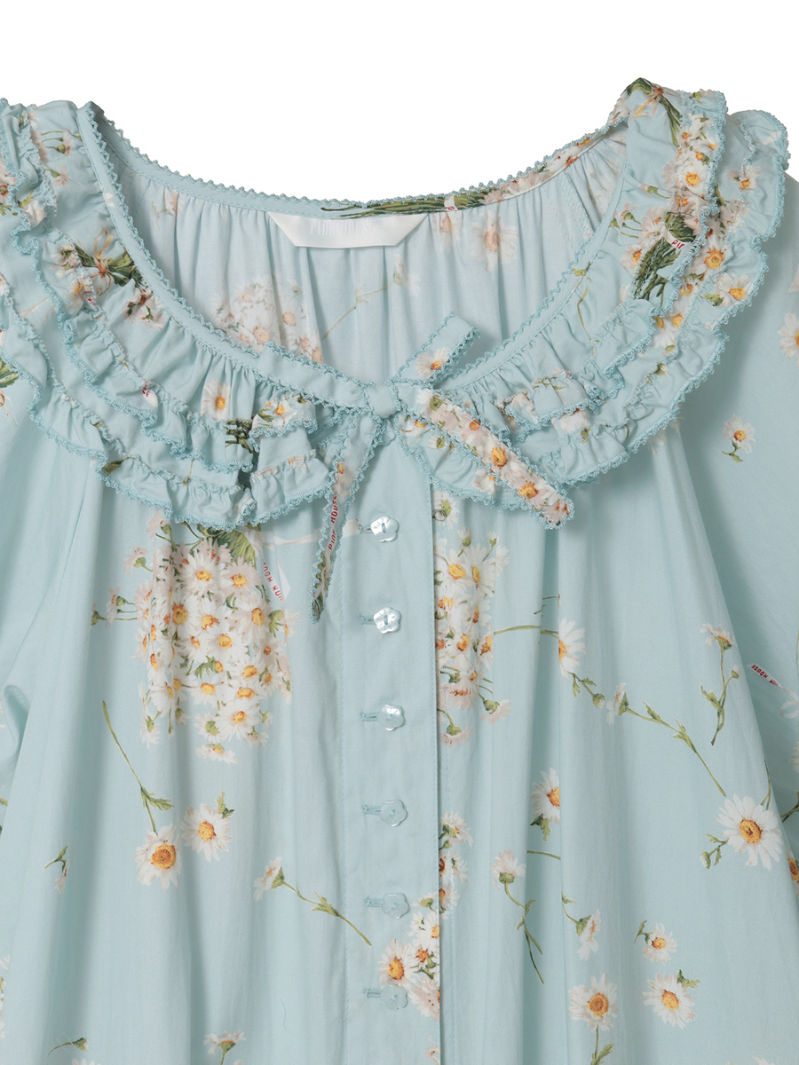 マーガレットブーケプリントワンピース 詳細画像 サックス 3