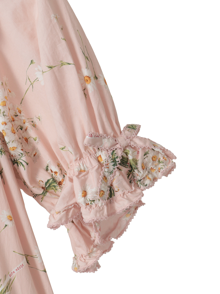 マーガレットブーケプリントワンピース 詳細画像 サックス 7