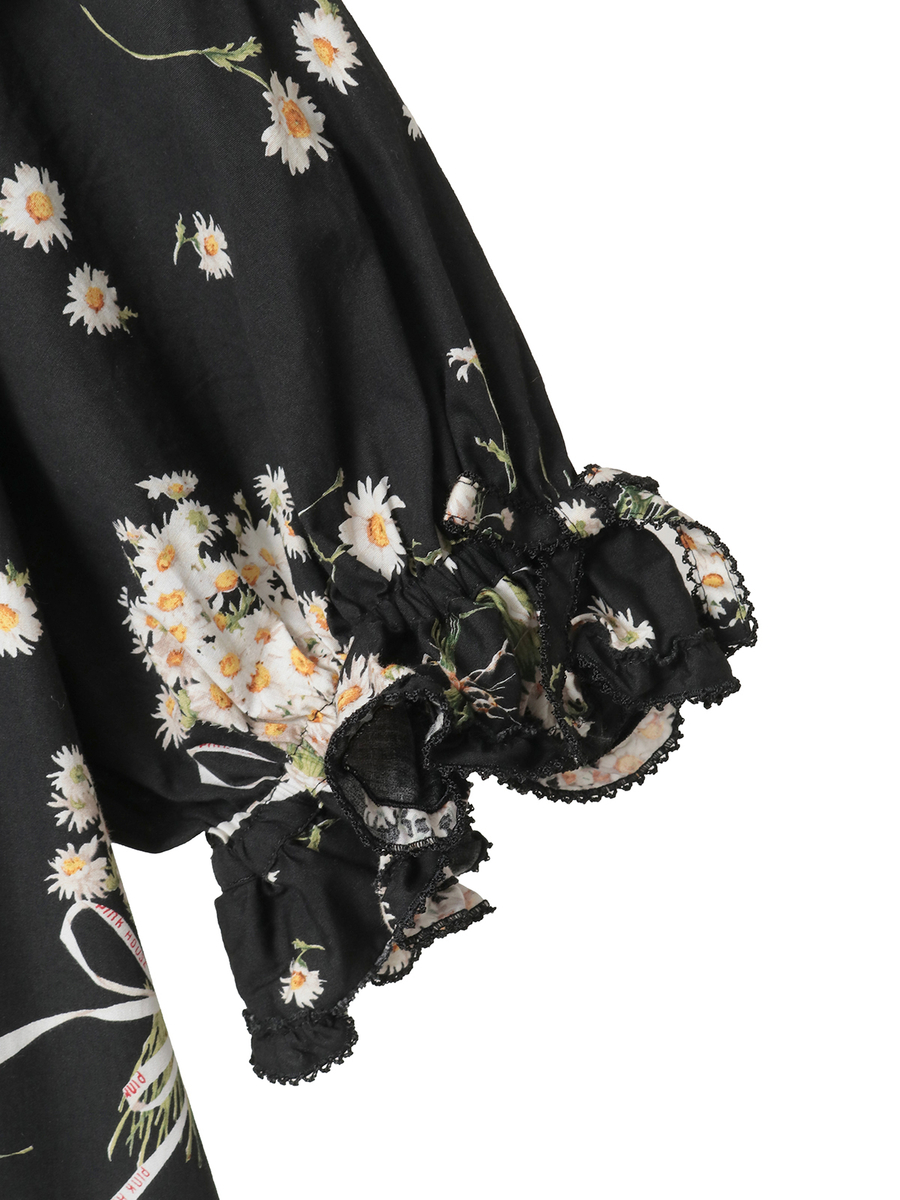 マーガレットブーケプリントワンピース 詳細画像 サックス 9