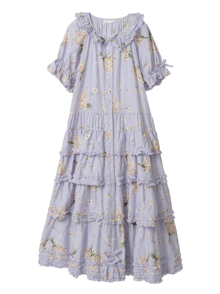 マーガレットブーケプリントワンピース 詳細画像 ラベンダー 1