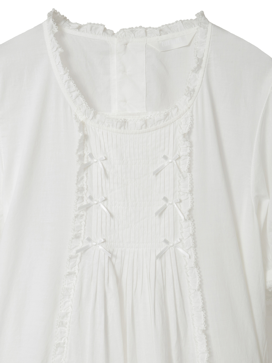 たくし上げリボン付きローンワンピース 詳細画像 サックス 11