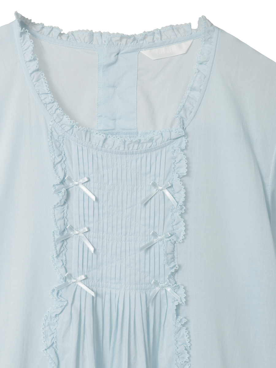 たくし上げリボン付きローンワンピース 詳細画像 サックス 13