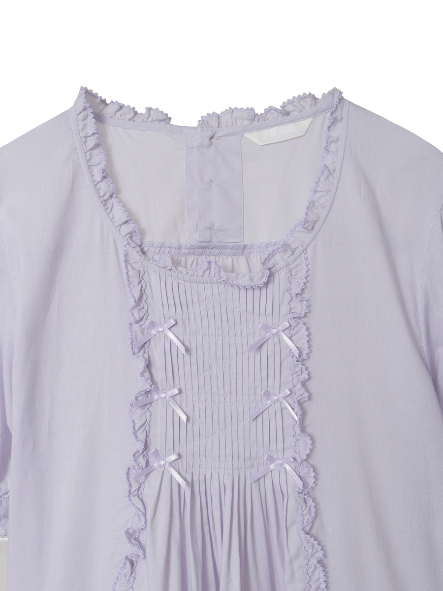 たくし上げリボン付きローンワンピース 詳細画像 サックス 15