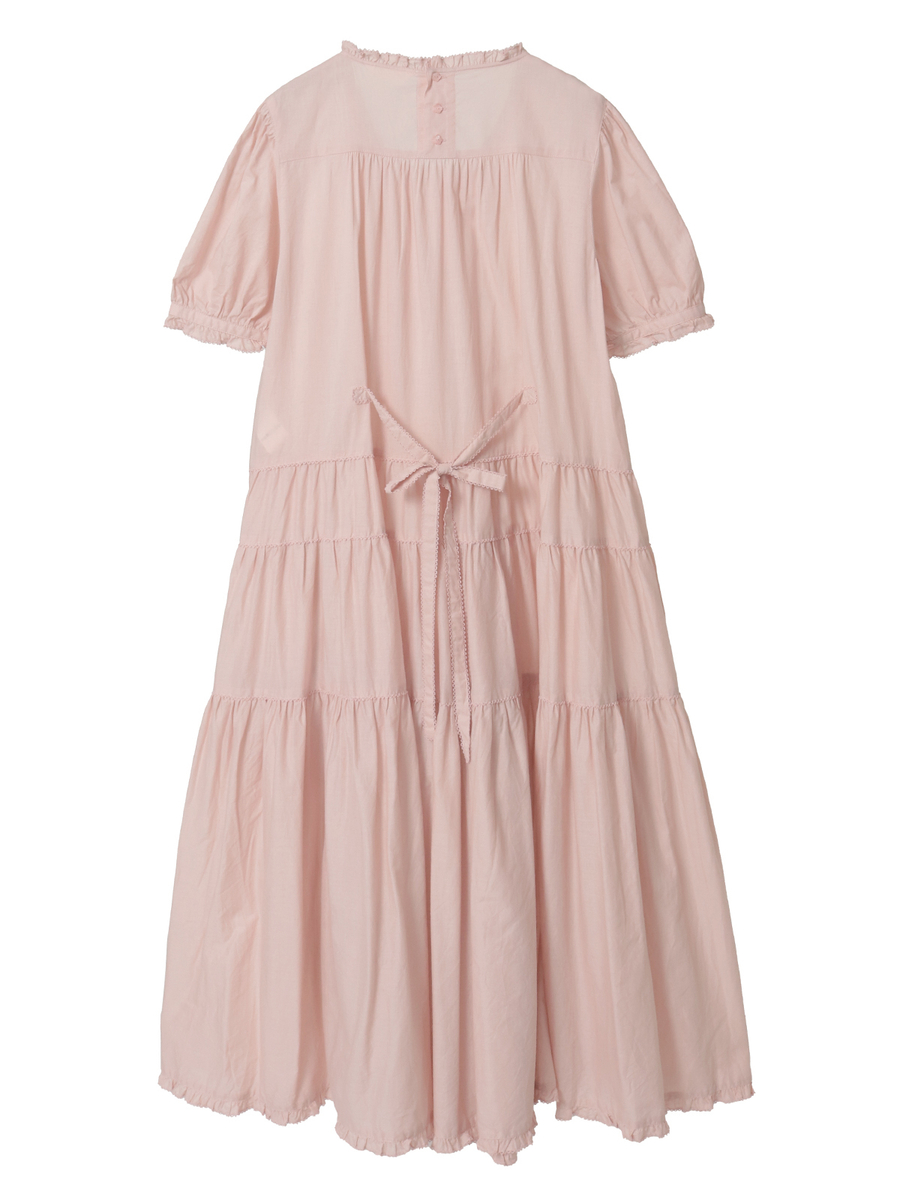 たくし上げリボン付きローンワンピース 詳細画像 サックス 2