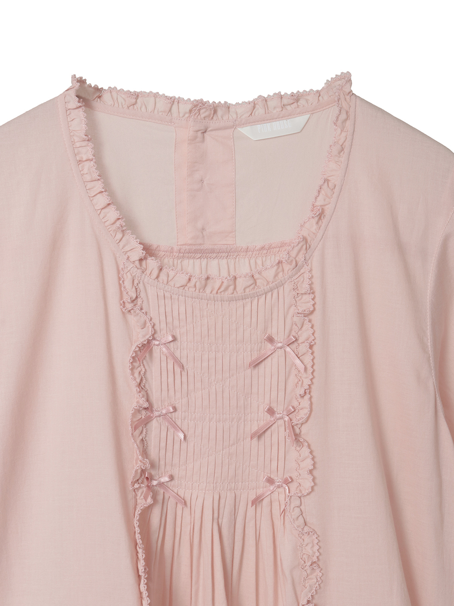 たくし上げリボン付きローンワンピース 詳細画像 サックス 3