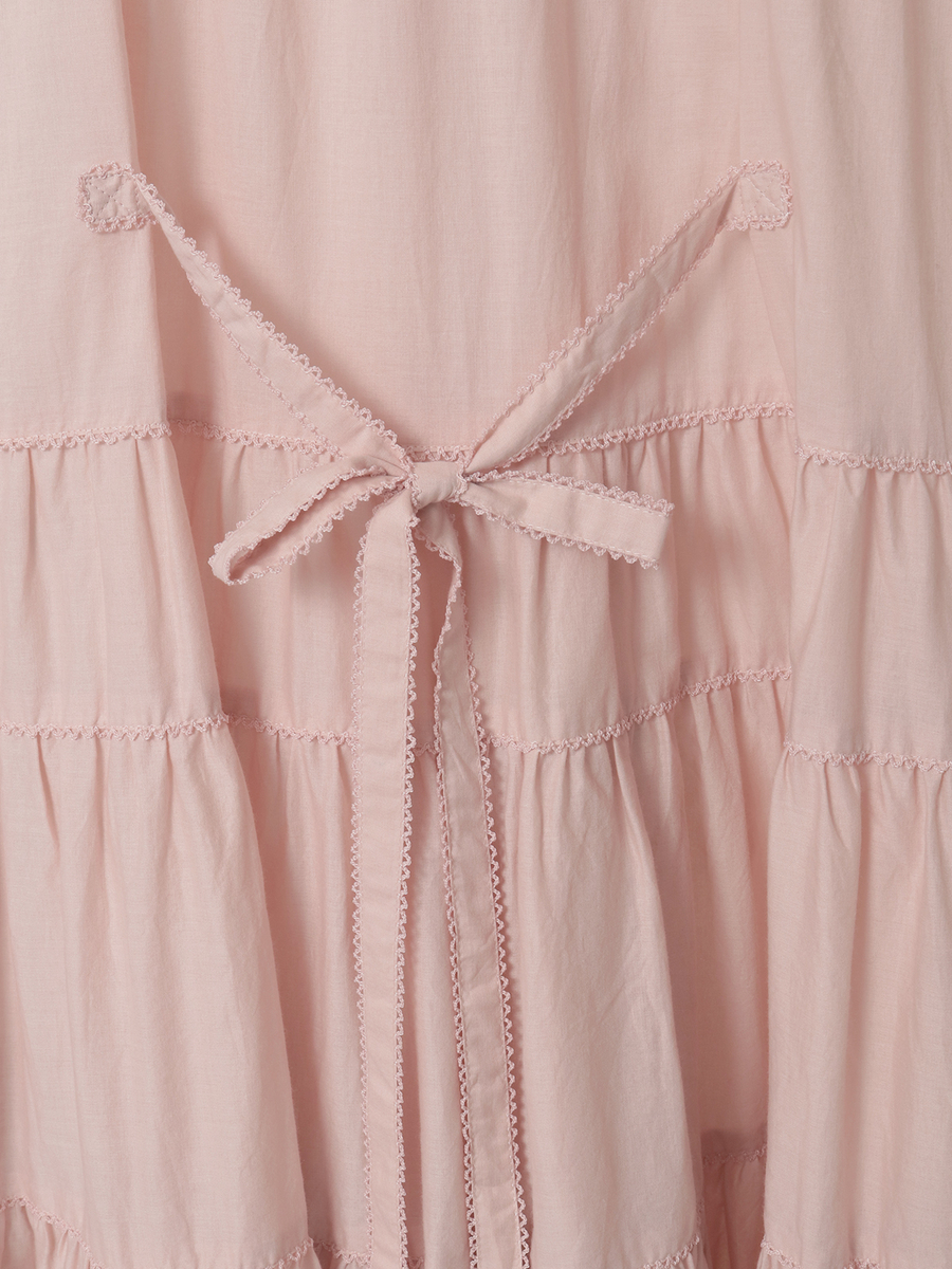 たくし上げリボン付きローンワンピース 詳細画像 サックス 8