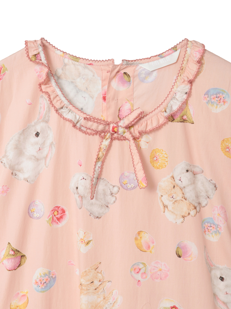 幸見うさぎプリントティアードワンピース 詳細画像 クロ 3